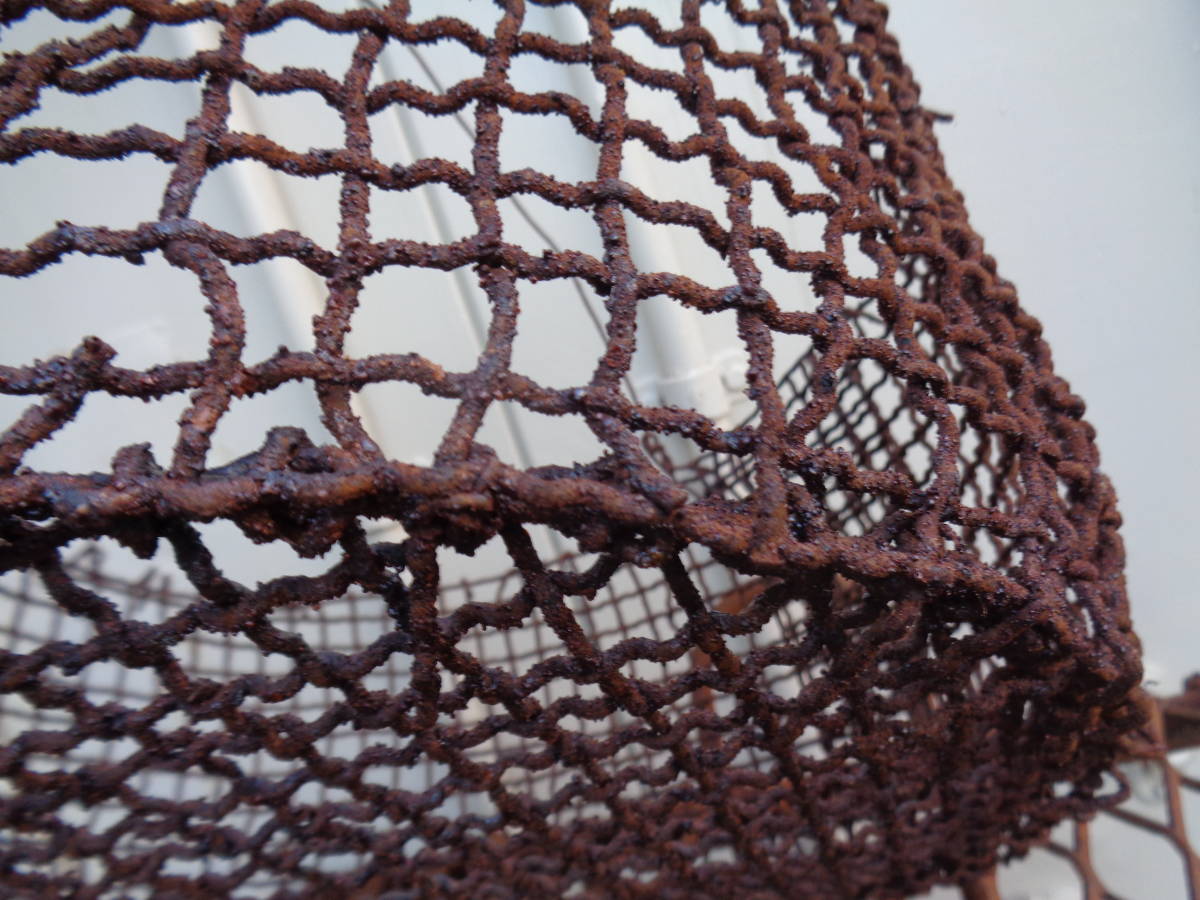 アンティーク　鉄製網かご型　寄せ植え　ハンキングバスケット　中古品_画像8