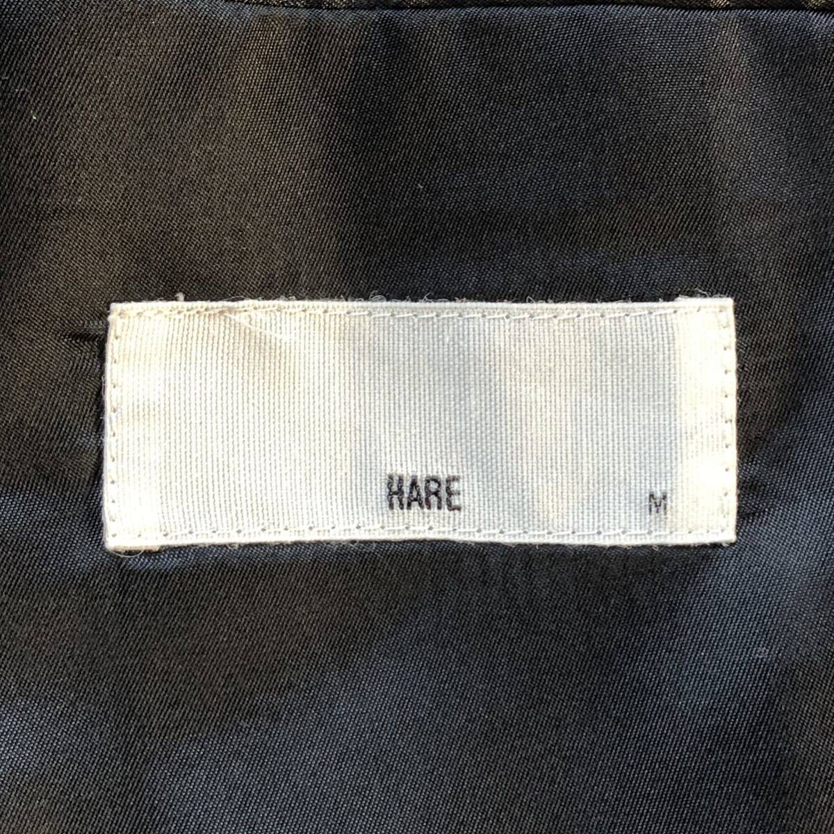 状態良好◎【HARE】ハレ テーラード ジャケット ブレザー 黒 ブラック シングル ビジネス ウール100% フォーマル メンズ トップス M/Y546BB_画像8