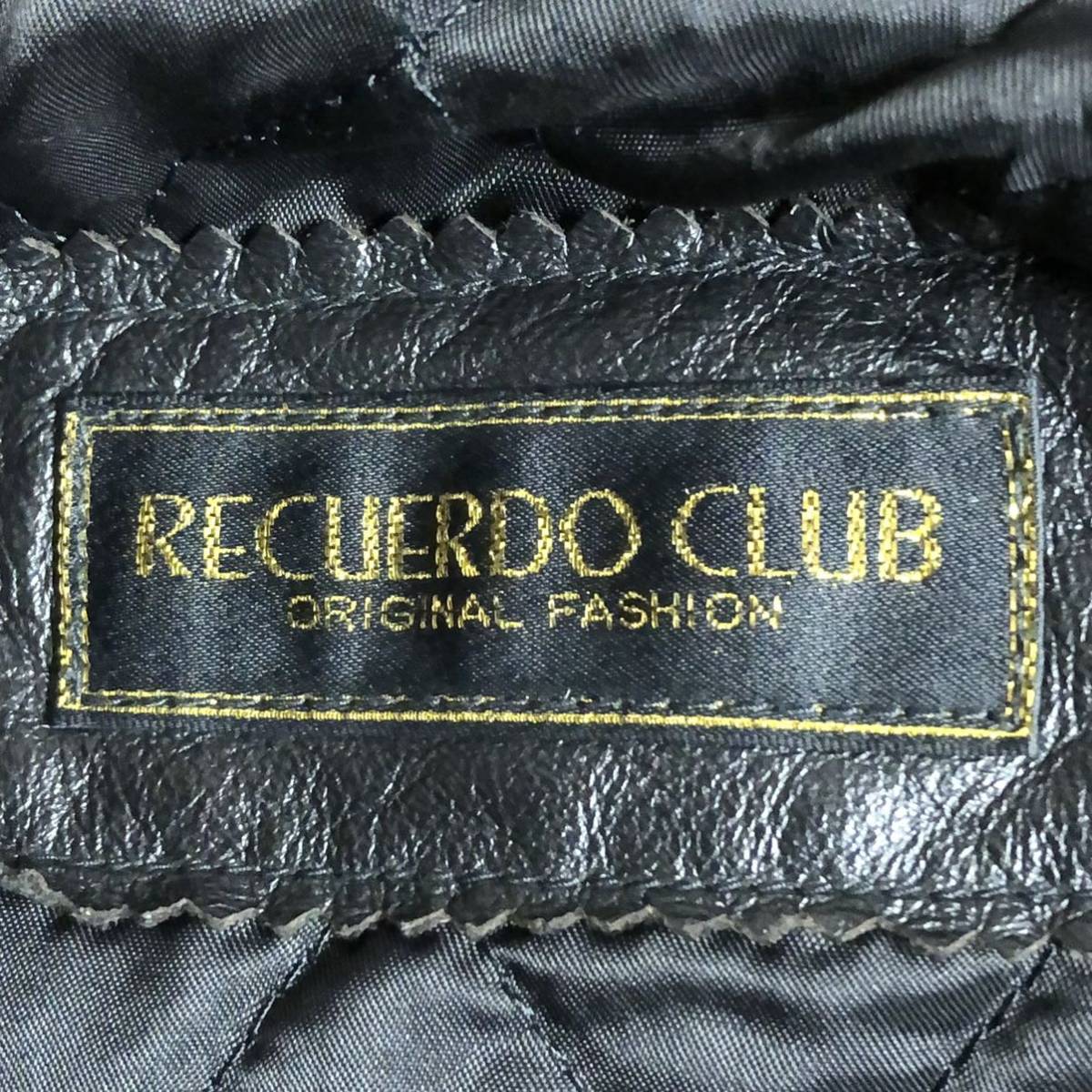 【RECUERDO CLUB】レクエルドクラブ 革 ジャケット 黒 ブラック メンズ レザー 牛革 本革 コート ハーフ ジップアップ トップス L/Y1970BB_画像7