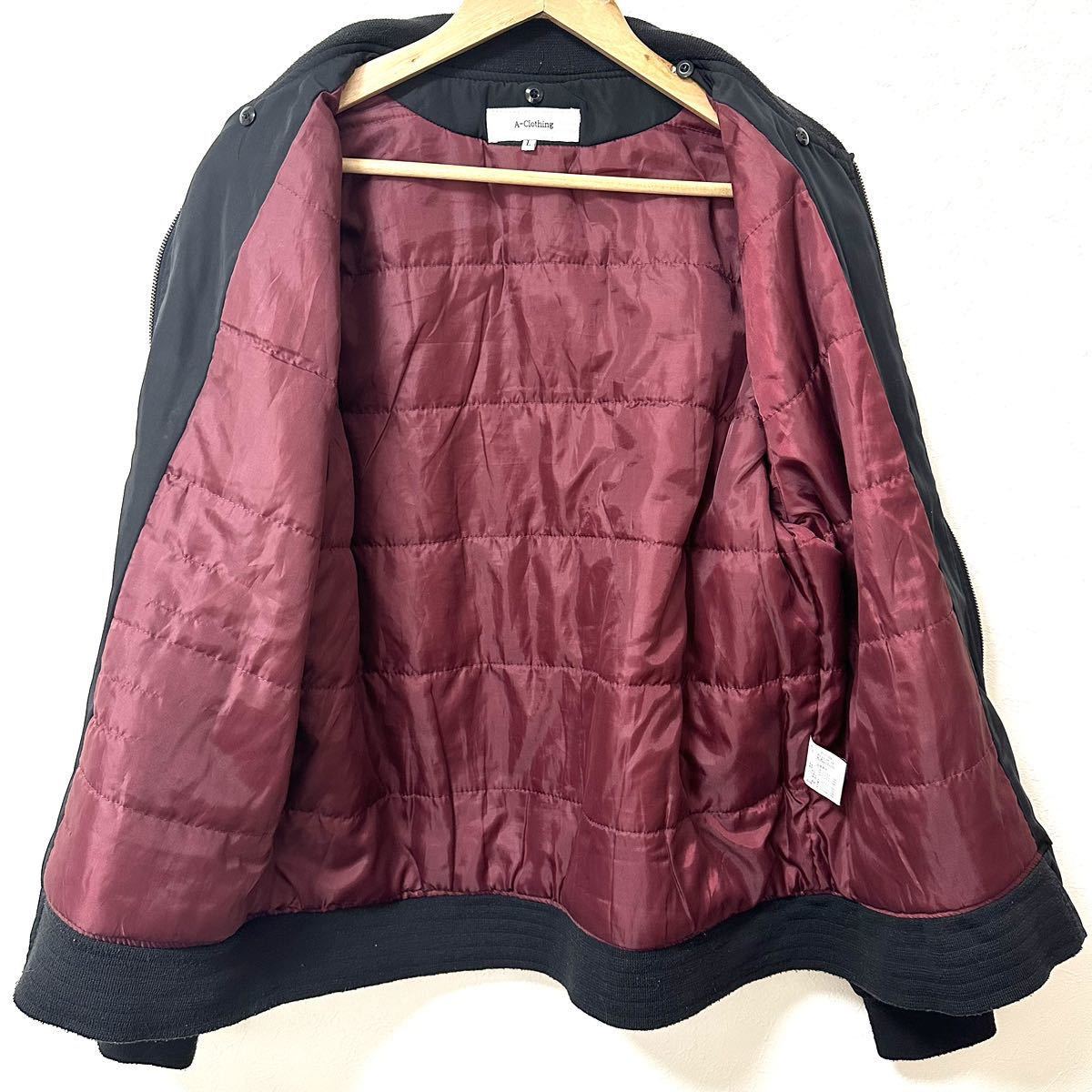 【A-clothing】エークロージング MA フライトジャケット ブルゾン タウンユース カジュアル ミリタリー ブラック メンズ サイズL/Y1300QQ_画像3