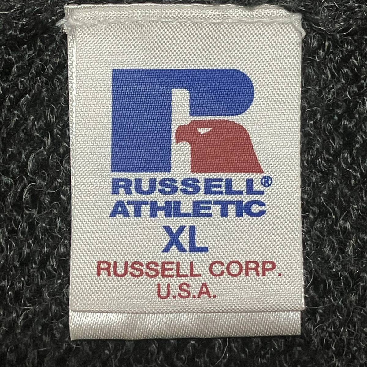 大きめサイズ◎良品◎【RUSSELL ATHLETIC】ラッセルアスレティック ニットカーディガン ブラック 毛混 秋冬 カジュアル メンズXL/Y1413oo_画像8