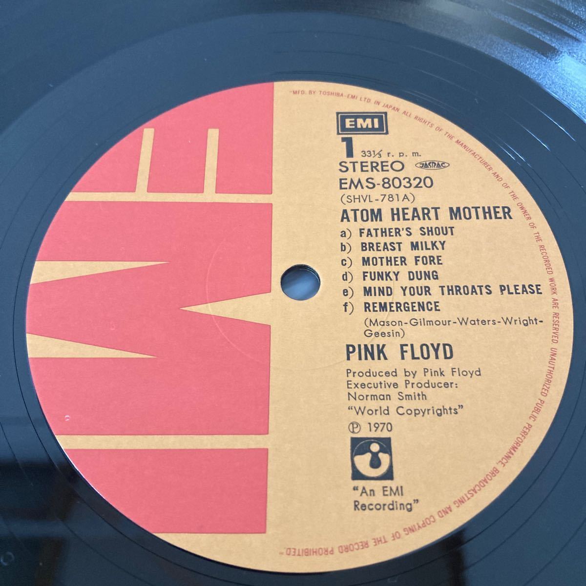 【国内盤・帯付】Pink Floyd(ピンク・フロイド)「Atom Heart Mother(原子心母)」LP/Toshiba Records/東芝EMI YL3_画像10