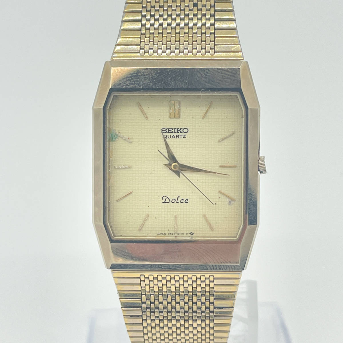 【1円スタート】SEIKO セイコー ドルチェ 9521-5110 ゴールド アイボリー文字盤 クオーツ メンズ腕時計 動作未確認 ジャンク品 現状渡し_画像1