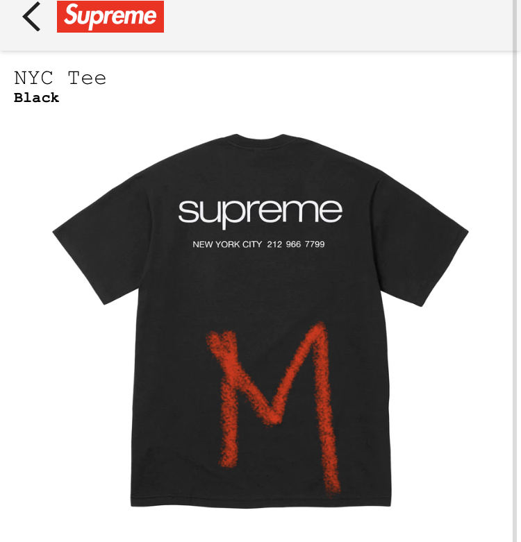 【新品正規】黒 M / 23aw supreme NYC Tee BLACK medium / カマチョ Tシャツ シュプリーム 23fw クラシックロゴ_画像1