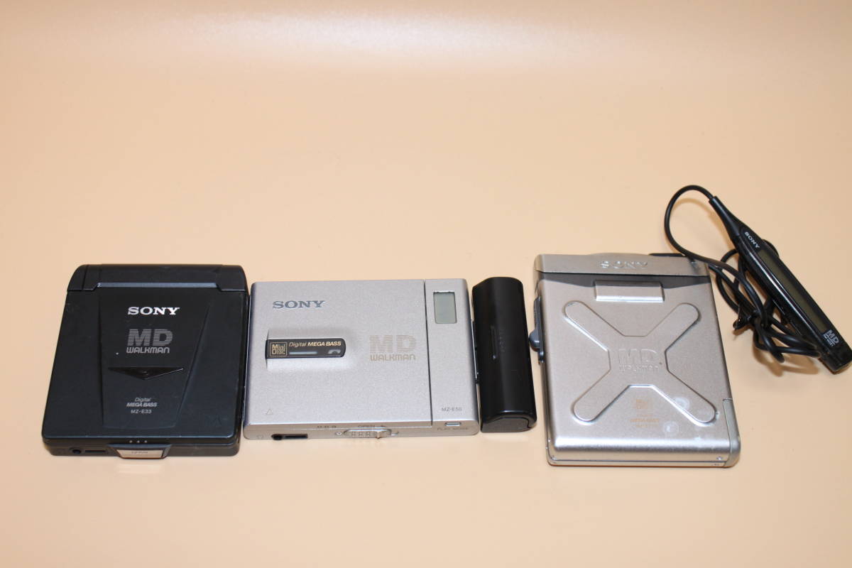 動作品 SONY MZ-E33 MZ-E50 MZ-EP11 Portable MD Player WALKMAN　ソニー　ポータブルMDプレイヤー 再生確認済み　再生正常_画像1