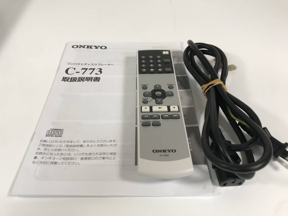 オンキョー ONKYO C-773 CDプレーヤー リモコン付き 動作品 オンキョー ONKYO C-773 CDプレーヤー リモコン付き 動作品