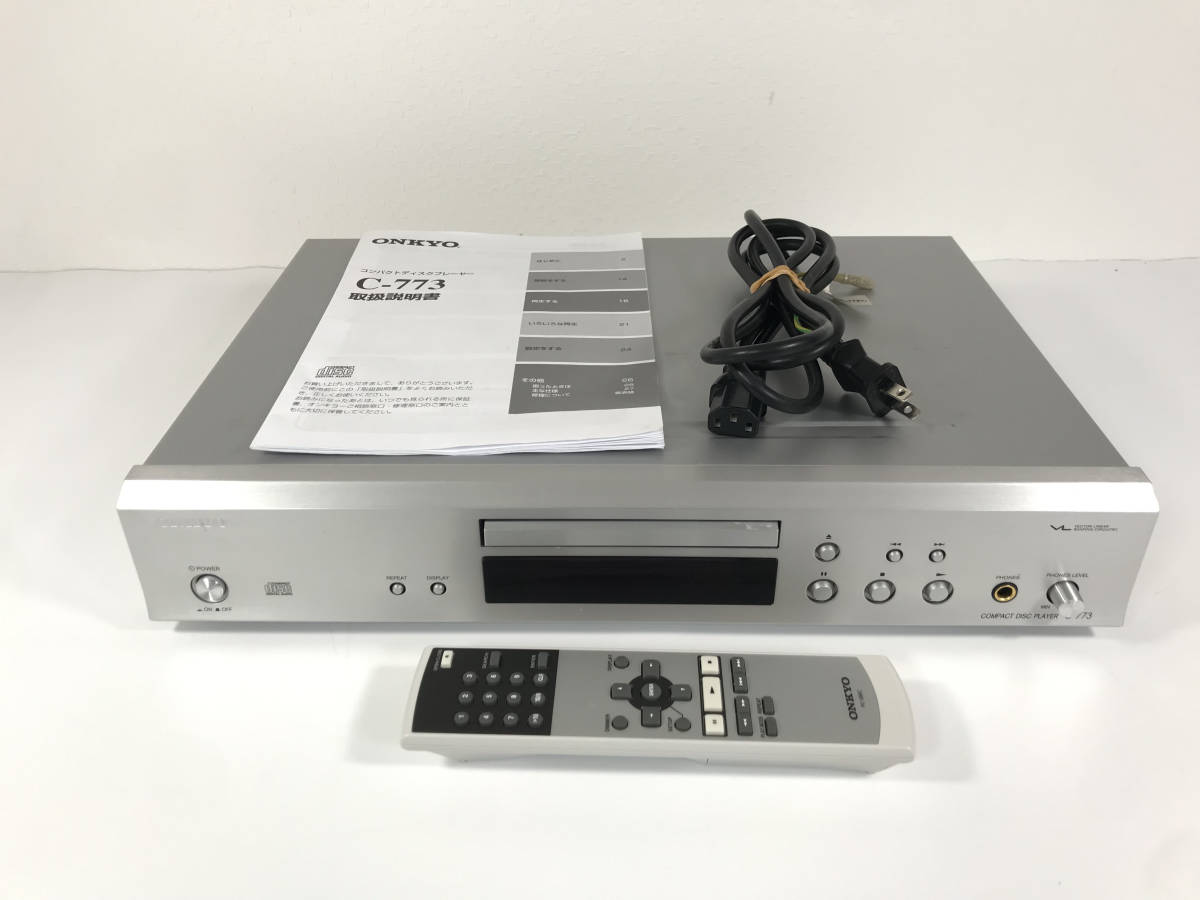 オンキョー ONKYO C-773 CDプレーヤー リモコン付き 動作品_画像1