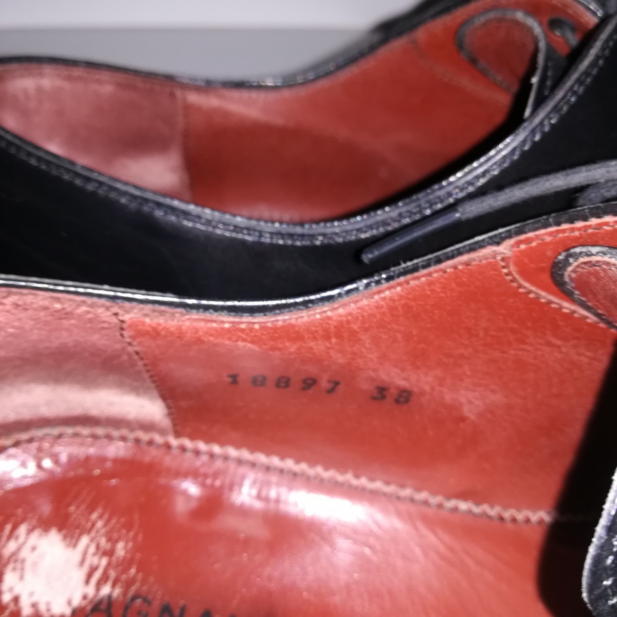 3988 ★マグナーニ Magnanni★ 18897 オパンケ製法 レザーシューズ 38 24.5cm程度 黒 ドレスシューズ ビジネス 高級革靴 紳士靴 本革_画像9