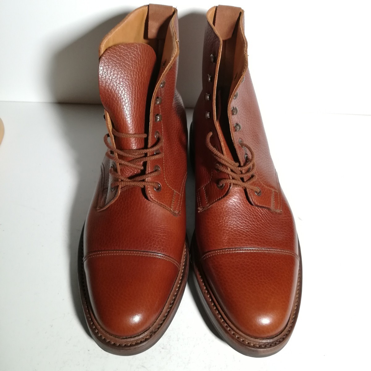 4032 【新品同様・試着程度】 ★クロケット&ジョーンズ Crockett&Jones★ Derby ブーツ 7 1/2E 茶 カジュアル 高級革靴 紳士靴 本革_画像6