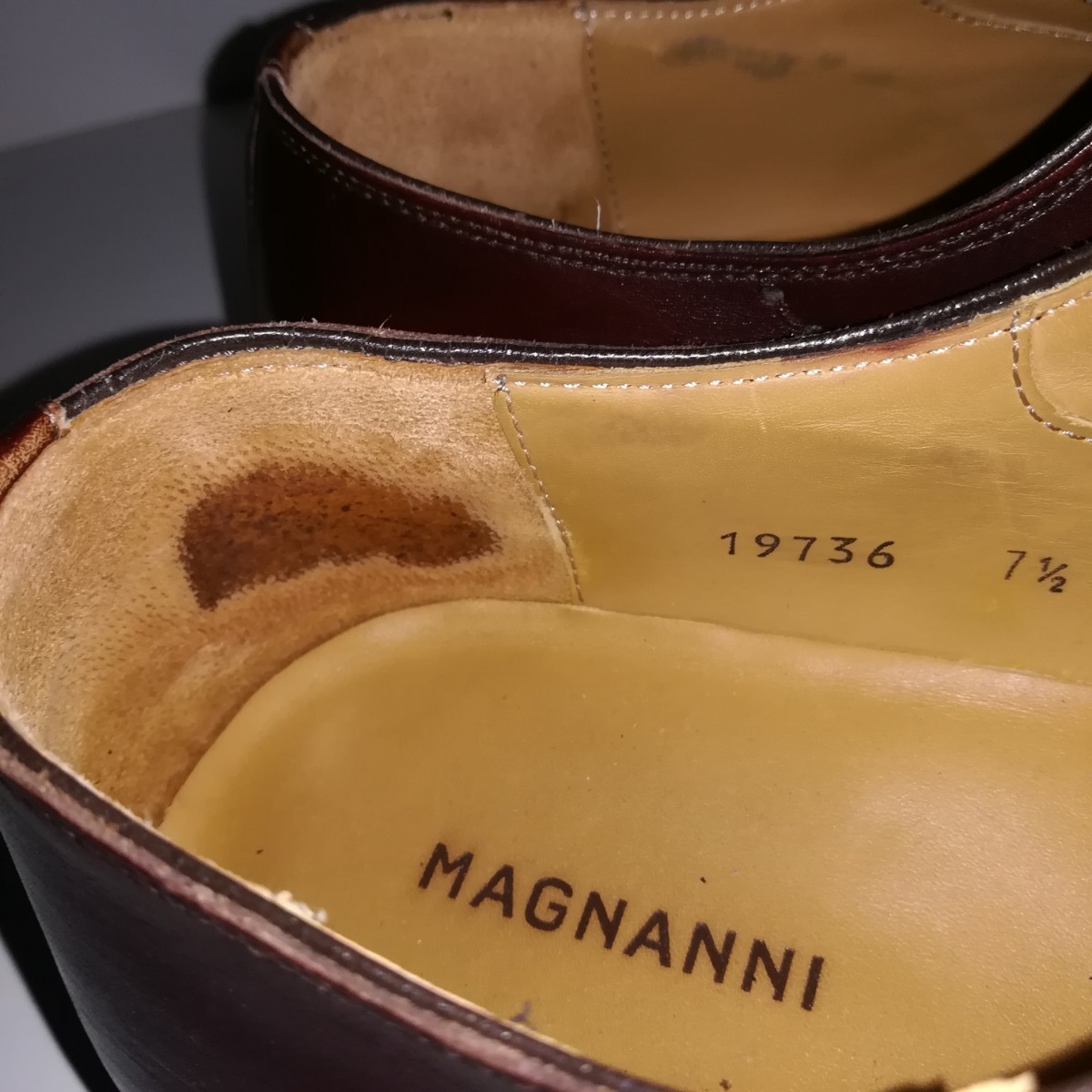 4067 ★マグナーニ Magnanni★ 19736 モンクストラップ 7 1/2M 25.5cm前後 茶 ドレスシューズ ビジネス 高級革靴 紳士靴 本革の画像8