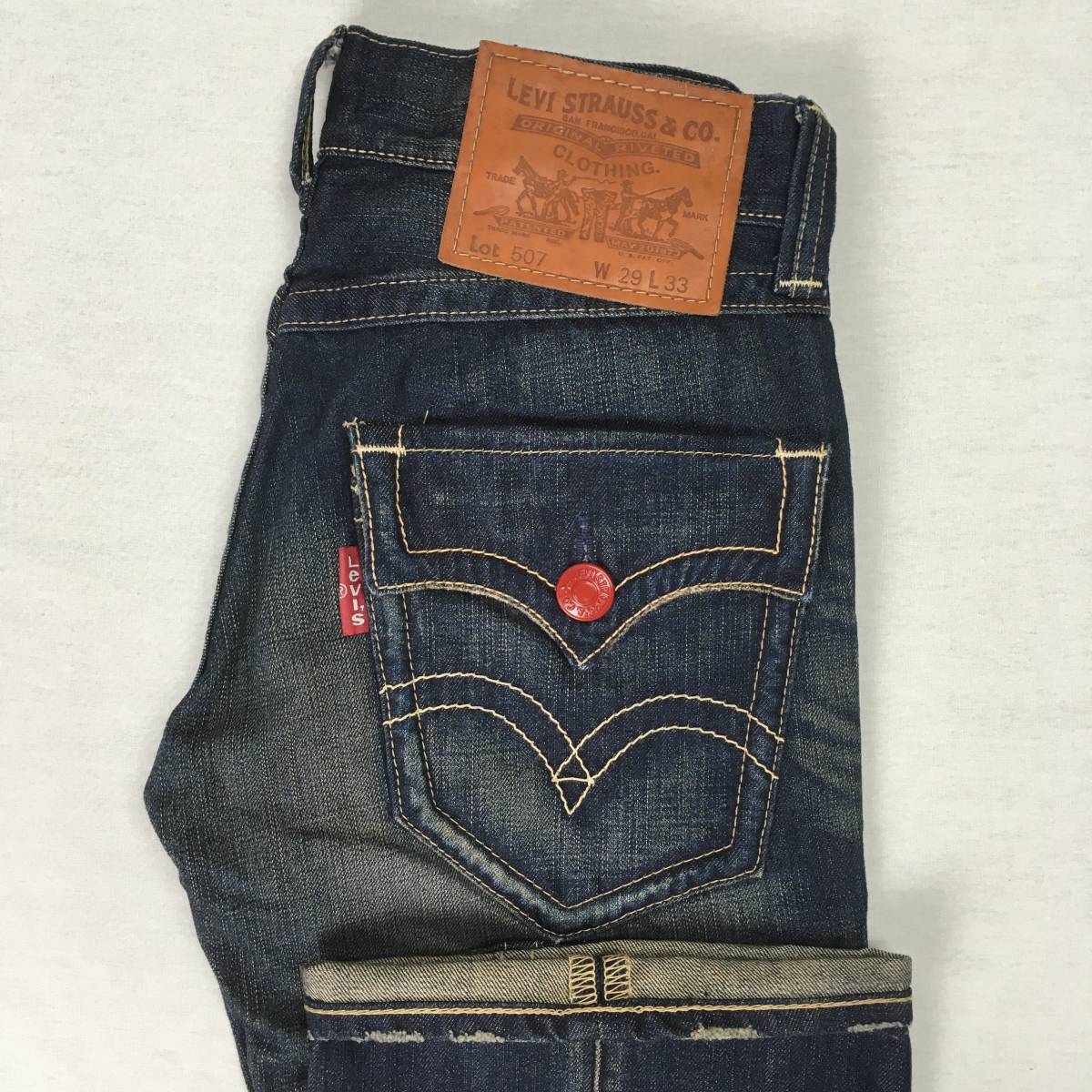 Levi's リーバイス 507 NE507-0009 08年 レギュラーフィットブーツカット 13.5oz デニム W29 L33 フラップポケット ユーズド加工_画像1