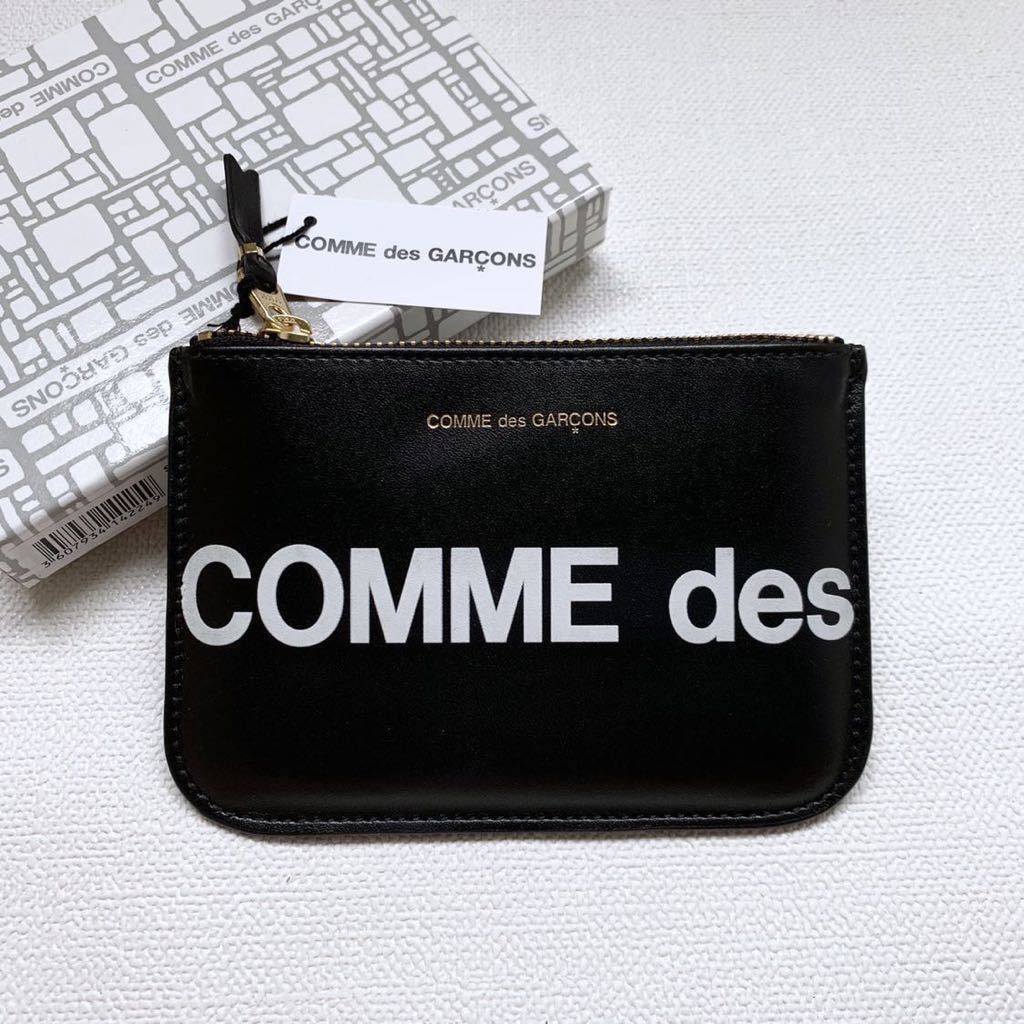 新品 コムデギャルソン HUGE LOGO ロゴ 財布 ウォレット コインケース ポーチ SA8100HL 黒 ブラック Wallet COMME des GARCONS 送料無料_画像1