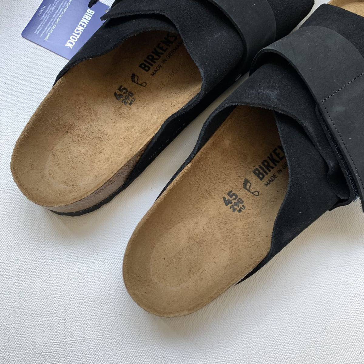 新品 BIRKENSTOCK ビルケンシュトック Kyoto キョウト ヌバック スエード レザー サンダル 45 定2.09万 29㎝ 黒 メンズ 1022350 送料無料_画像4