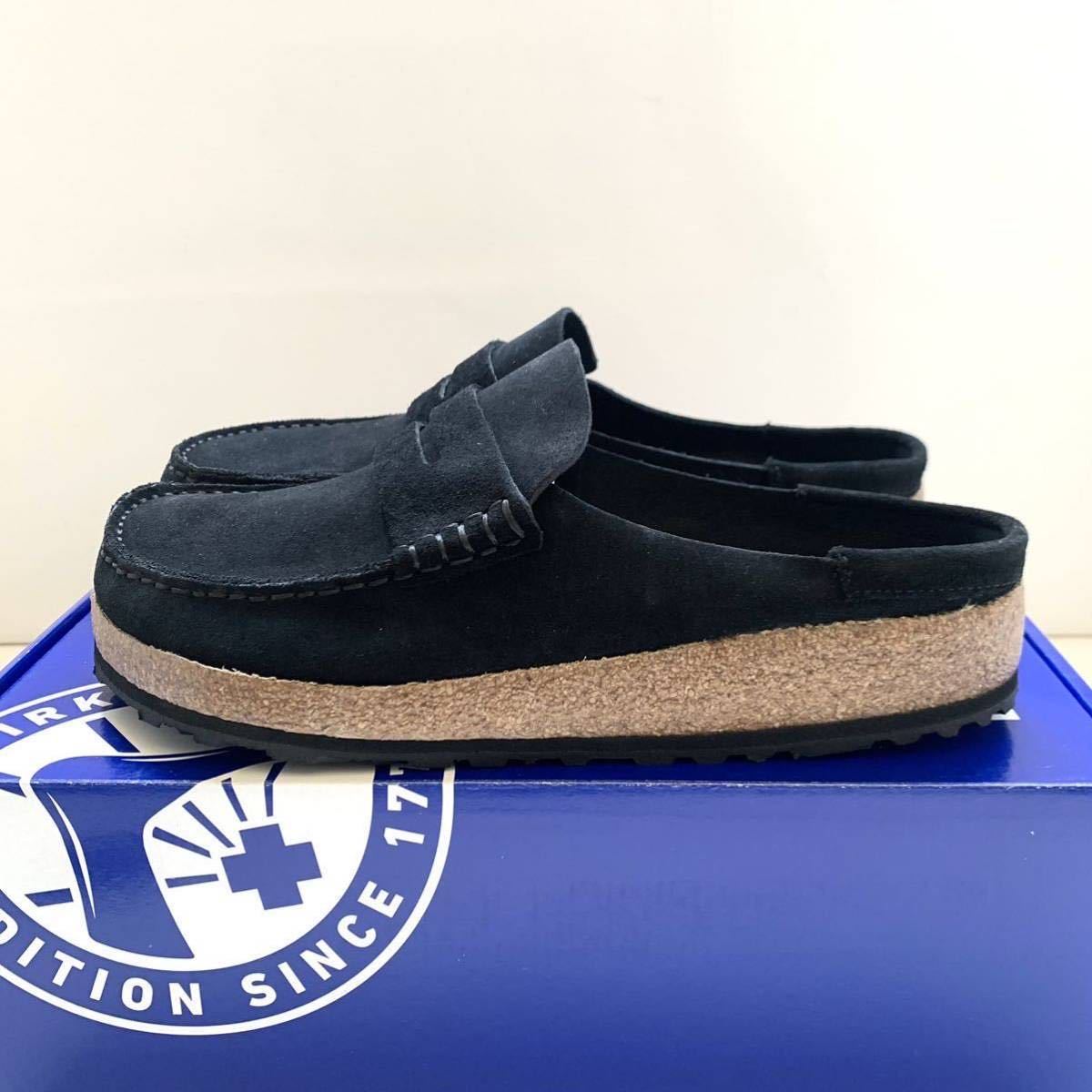 新品 BIRKENSTOCK ビルケンシュトック Naples ネープルス スエード レザー ローファー サンダル 43 黒 ブラック メンズ 28㎝ 送料無料_画像3