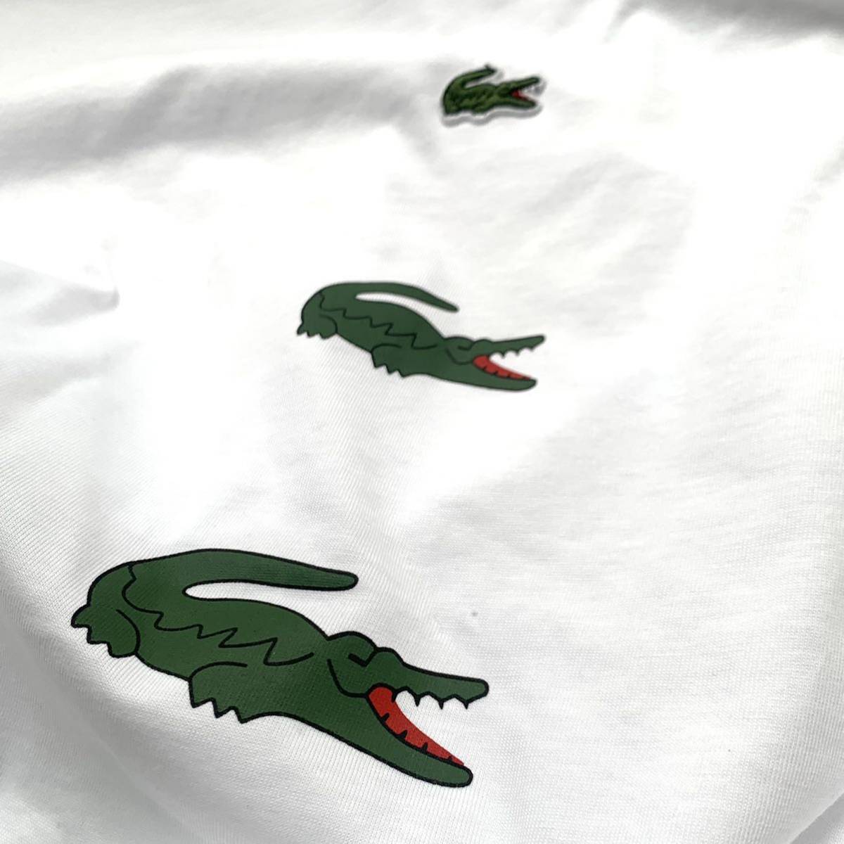 L 新品 2023AW コムデギャルソンシャツ COMME des GARCONS SHIRT × LACOSTE ラコステ コラボ 半袖 Tシャツ メンズ FL-T011 白 ホワイト_画像4