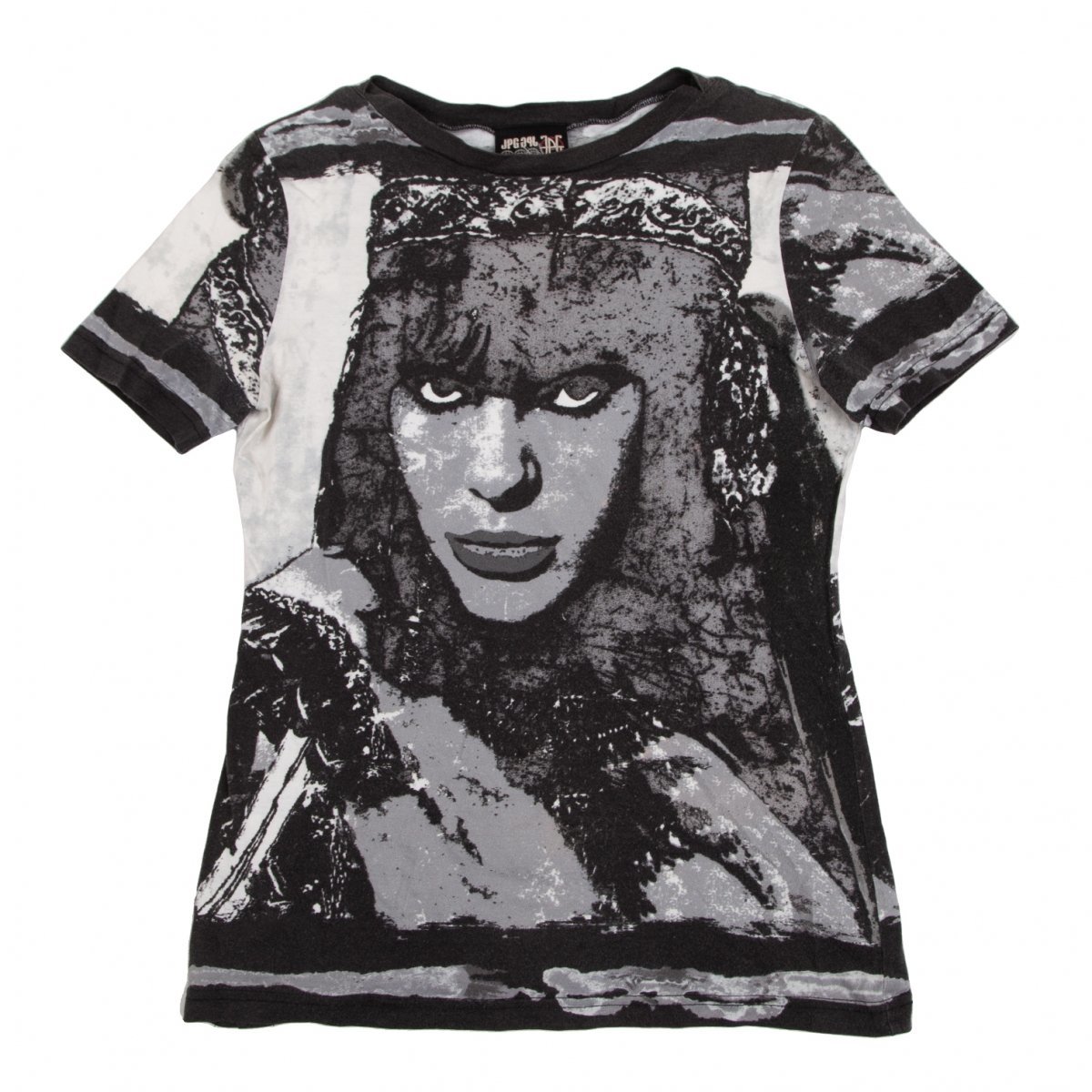 ジャンポールゴルチエJean Paul GAULTIER PARIS フェイスプリントTシャツ 黒白40_画像1