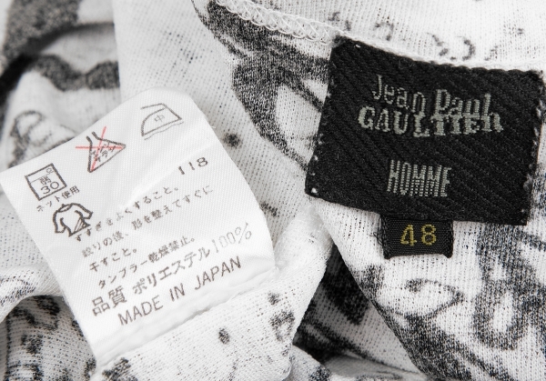 ジャンポールゴルチエ オムJean Paul GAULTIER HOMME ポリレタリングパワーネットTシャツ 白黒48 【メンズ】_画像10