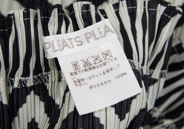 プリーツプリーズPLEATS PLEASE ジグザグボーダープリーツスカート アイボリー黒3 【レディース】_画像10