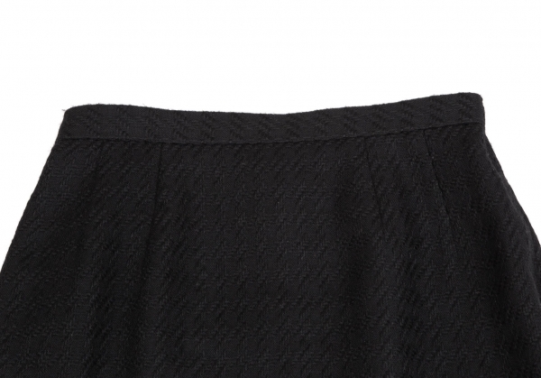 ヒロココシノHIROKO KOSHINO ウールチェック織り台形スカート 黒11 【レディース】_画像3
