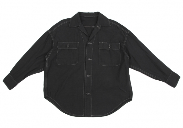 プラージュPlage コットンワークシャツジャケット 黒36 【レディース】_画像2