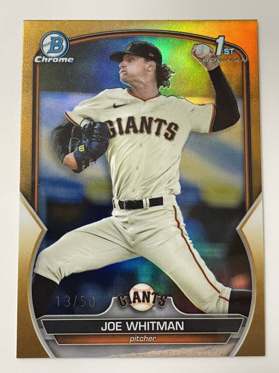 Joe Whitman Bowman Draft 1st Bowman Chrome Gold Refractor 13/50 ルーキーカード MLB 2023_画像1