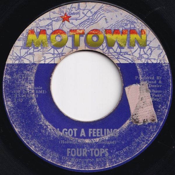 Four Tops Bernadette / I Got A Feeling Motown US M-1104 204830 SOUL ソウル レコード 7インチ 45_画像2