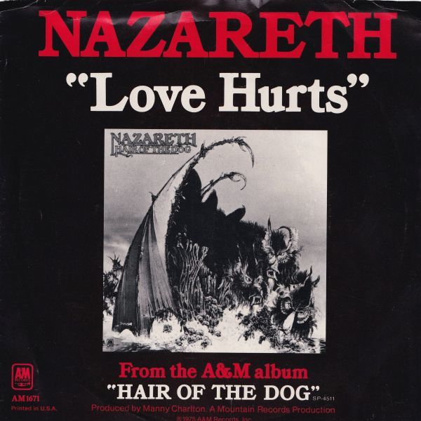 Nazareth Love Hurts / Hair Of The Dog A&M US 1671-S 204882 ROCK POP ロック ポップ レコード 7インチ 45_画像1