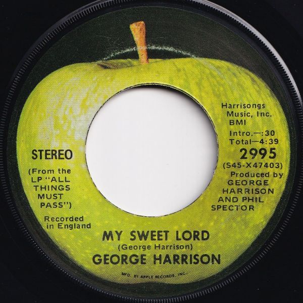 George Harrison My Sweet Lord / Isn't It A Pity Apple US 2995 204873 ROCK POP ロック ポップ レコード 7インチ 45_画像1