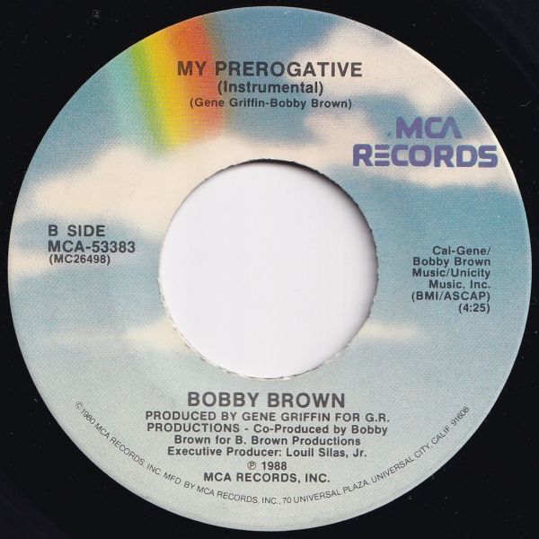 Bobby Brown My Prerogative / (Instrumental) MCA US MCA-53383 204963 HIP HOP R&B レコード 7インチ 45_画像2