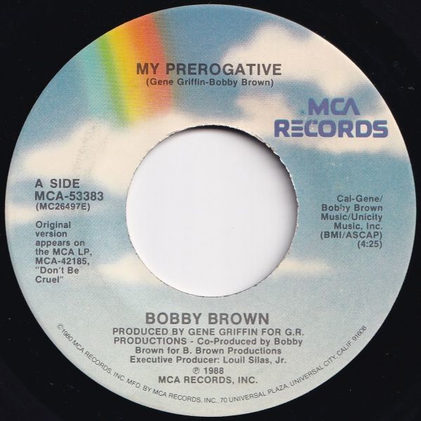Bobby Brown My Prerogative / (Instrumental) MCA US MCA-53383 204963 HIP HOP R&B レコード 7インチ 45_画像1