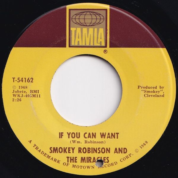 Smokey Robinson, Miracles If You Can Want Tamla US T-54162 205073 SOUL ソウル レコード 7インチ 45_画像1