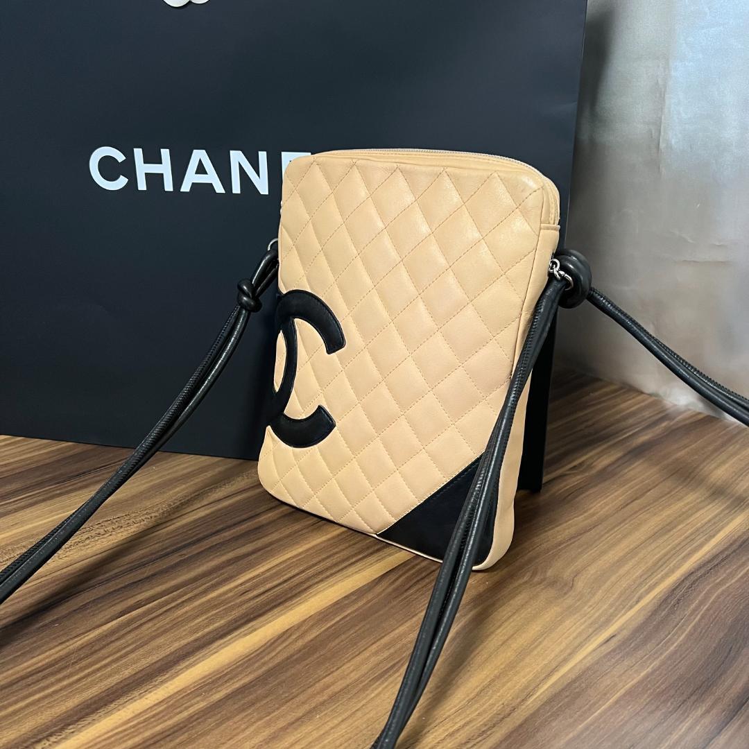 ★美品 シールあり★CHANEL シャネル カンボンライン ショルダーバッグ ベージュ ココマーク CCマーク マトラッセ 定番人気♪_画像1