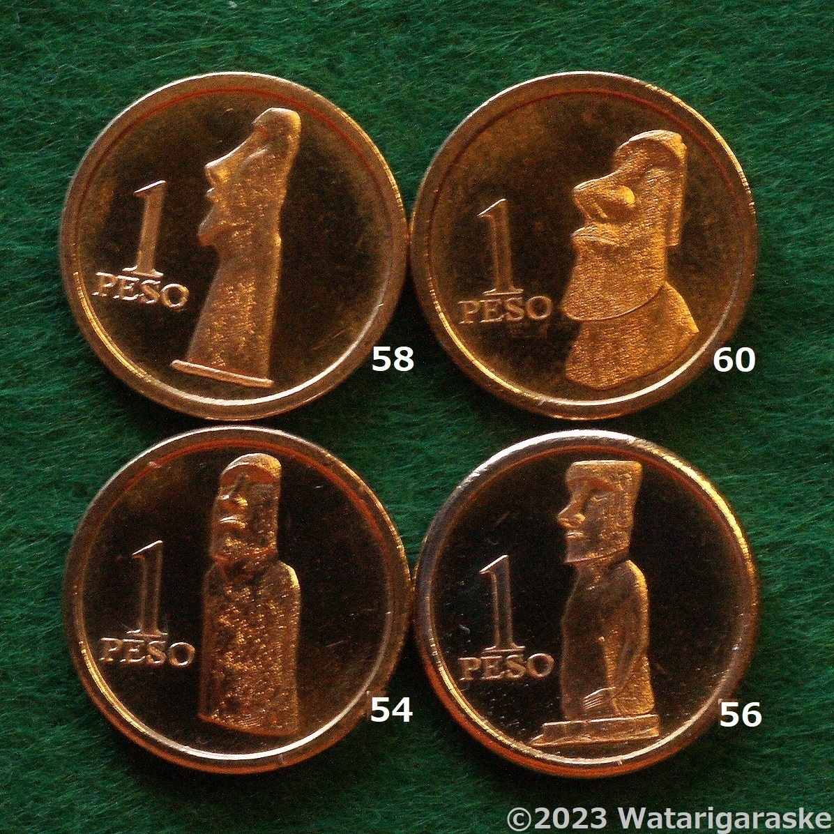 ★モアイ像のコイン12種12枚★ラパヌイ（イースター島）ファンタジー通貨_画像6