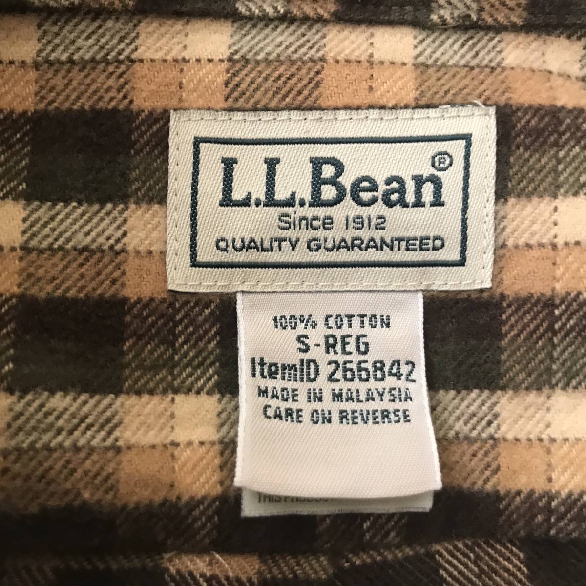 L.L.Bean Flannel Shirt エルエルビーン メンズ チェック柄 長袖シャツ 良品 size S-REG/L_画像3
