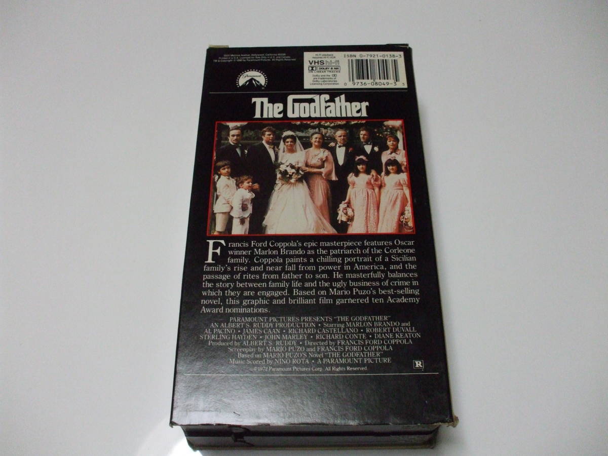 米国現地購入ビデオ「The Godfather」(ゴッドファーザー）２本組・レア物・字幕無_画像2