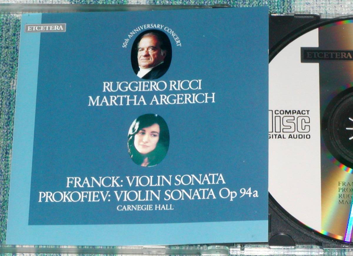 アルゲリッチ リッチ 「カーネギーホール・ライヴ」 ヴァイオリンソナタFranck/Prokofiev イザイ無伴奏 他 録1979 32CD-325 KTC-1038 1985_画像1