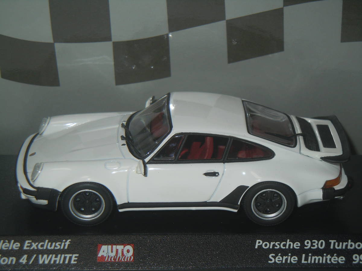 S=1/43☆AUTO hebdo特注PMA製 ポルシェ911ターボ/930ターボ'77(ホワイト):Porsche 911turbo/930turbo'77(WHITE)絶版希少・未使用新品！_画像2