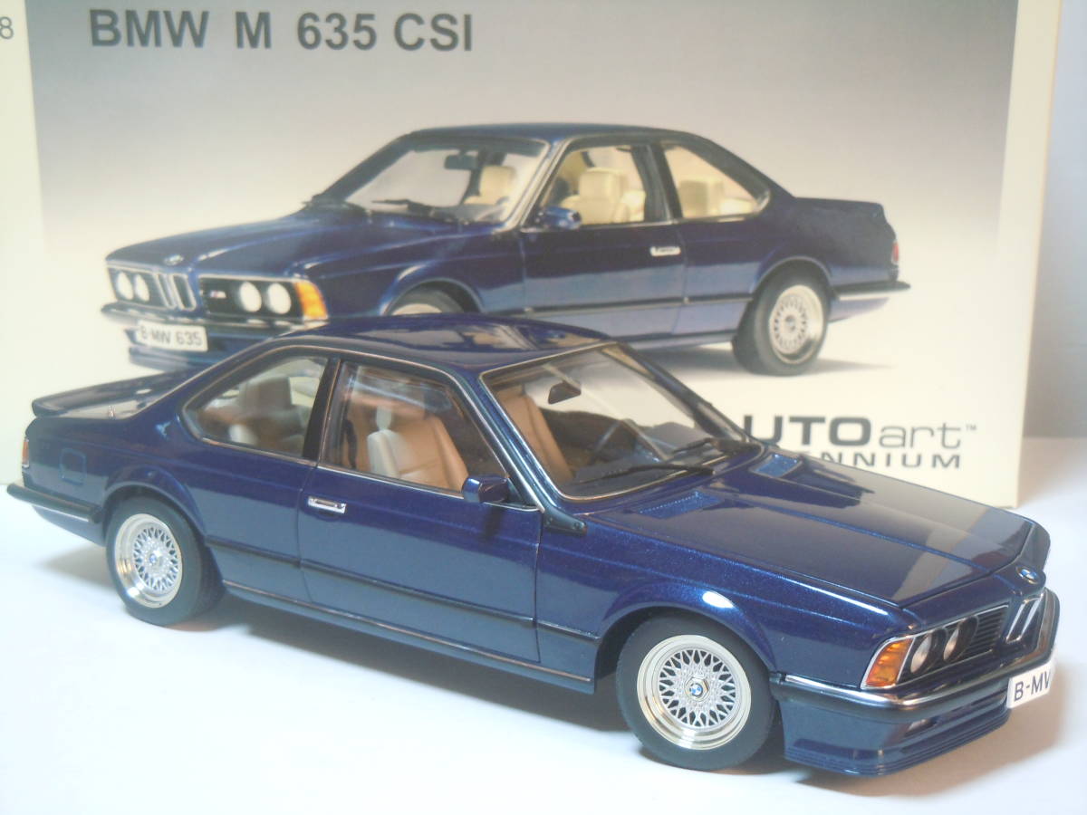 S=1/18☆AUTOart MILLENNIUM製BMW M635CSi/E24(ROYAL BLUE MET):BMW M635CSi/E24(ロイヤルブルーメタリック)超入手困難・未使用新品！_画像6
