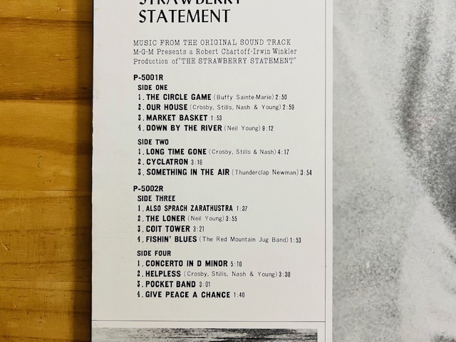 LP■サントラ/STRAWBERRY STATEMENT いちご白書/REPRISE P-5001~2R/国内70年代 2nd PRESS OBI/帯 美品/NEIL YOUNG/CROSBY, STILLS, NASH_画像4