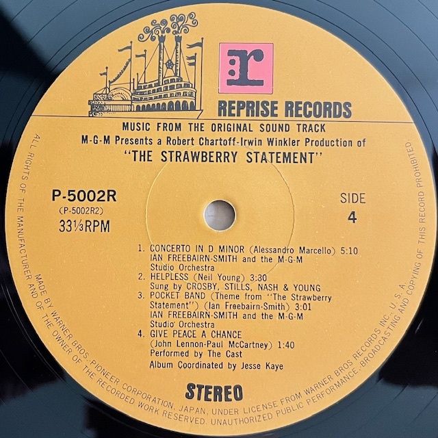 LP■サントラ/STRAWBERRY STATEMENT いちご白書/REPRISE P-5001~2R/国内70年代 2nd PRESS OBI/帯 美品/NEIL YOUNG/CROSBY, STILLS, NASH_画像9