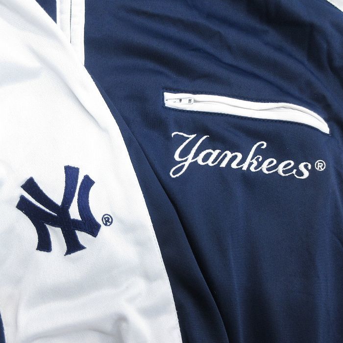 XL/古着 長袖 ジャケット パーカー メンズ 00s MLB ニューヨークヤンキース 刺繍 大きいサイズ 紺 ネイビー メジャーリーグ ベースボール_画像3