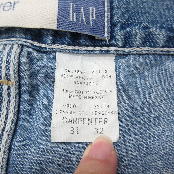 W32/古着 ギャップ GAP ペインター パンツ ジーンズ メンズ 00s コットン 紺 ネイビー デニム 23sep20 中古 ボトムス ジーパン Gパン 3OF_画像6