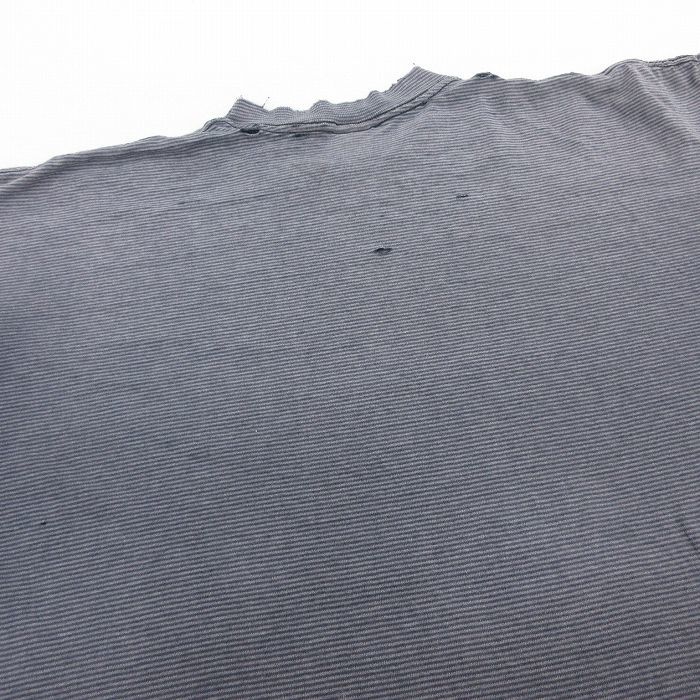 XL/古着 ハーレーダビッドソン 半袖 ビンテージ Tシャツ メンズ 90s ビッグロゴ ボロ 大きいサイズ クルーネック 紺 ネイビー ボーダー 3OF_画像9