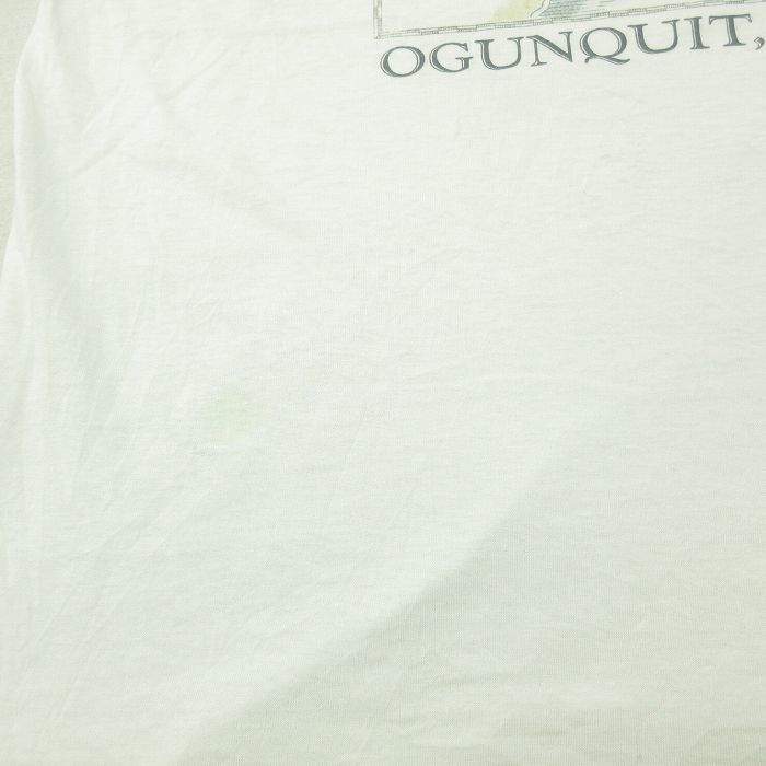 XL/古着 半袖 ビンテージ Tシャツ メンズ 90s 地図 OGUNQUIT クルーネック 白 ホワイト 22aug19 中古 7OF_画像5