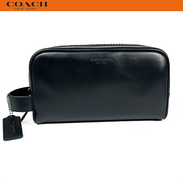 コーチ アウトレット メンズ クラッチバッグ セカンドバッグ ポーチ COACH スモール トラベル レザー 2522 ブラック 新品 セール_画像2