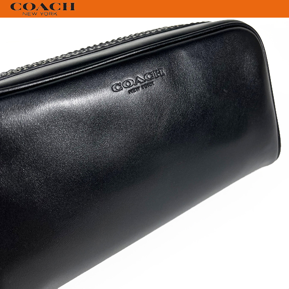 コーチ アウトレット メンズ クラッチバッグ セカンドバッグ ポーチ COACH スモール トラベル レザー 2522 ブラック 新品 セール_画像4