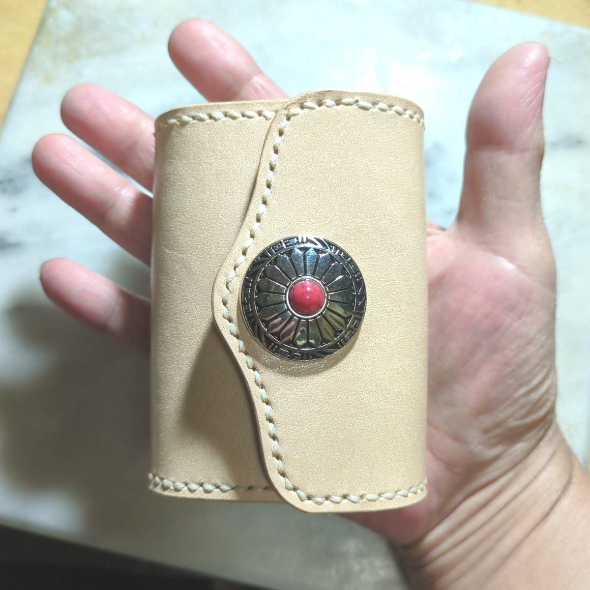 姫路ヌメ革 ハンドメイド 牛革 U型 ミニ財布 小さい財布
