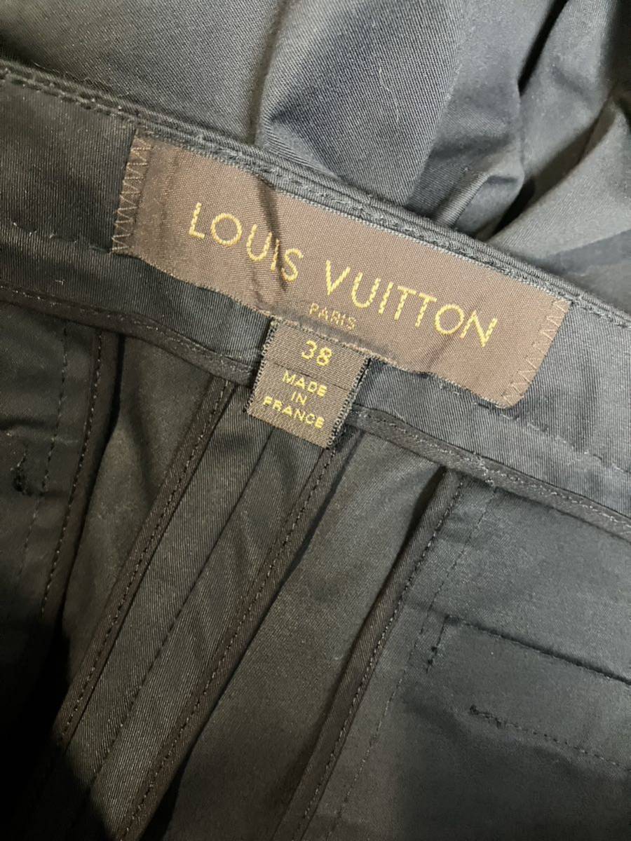 ★美品★ LOUIS VUITTON ロゴ　スラックス　ルイヴィトン　七分丈パンツ　ストレッチ ブラック サイズ38_画像8