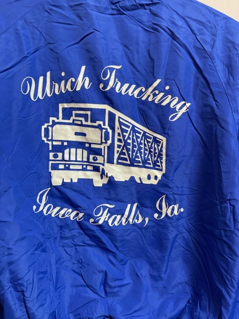 USA製　ナイロンジャケット　ブルー　古着　ヴィンテージ　バッグプリント　トラック　企業　中綿無し　スタジャン　80s　90s　_画像10