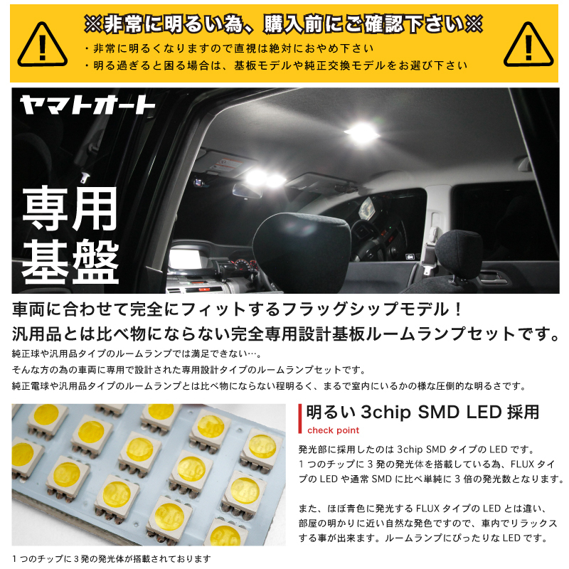 ◆新型 ワゴンRハイブリッド LEDルームランプ MH95S 6点セット [令和2.1～] スズキ 【専用基盤形状】 パーツ アクセサリ カスタム 室内灯_画像3